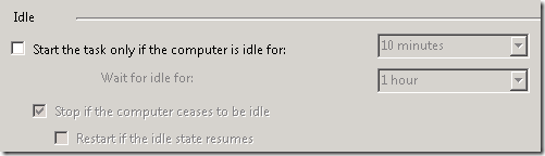 Task Scheduler Idle Config