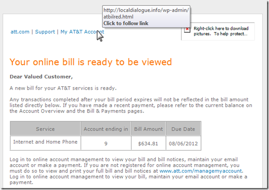 Phony AT&T Bill 1