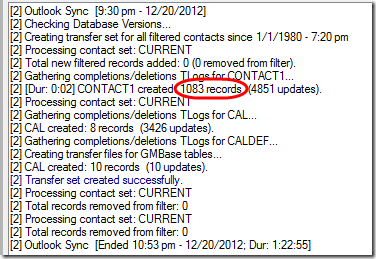 2.Outlook sync after updating filter's SQL clause