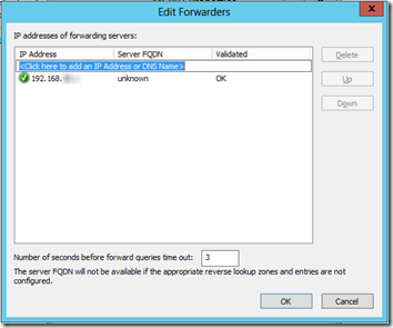 Server 2012E DNS Forwarders