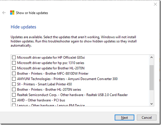 Win10 Optional Updates 3