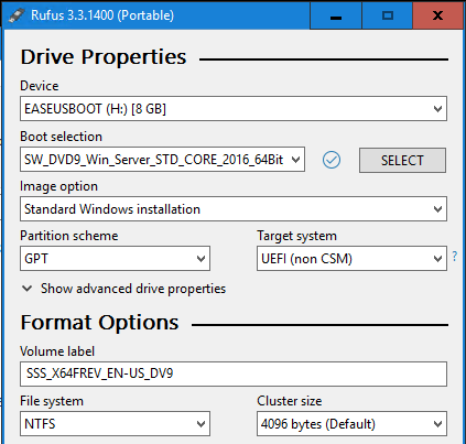 Create UEFI USB | MCB Systems