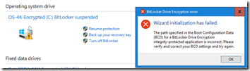 Bitlocker wizard failed 1