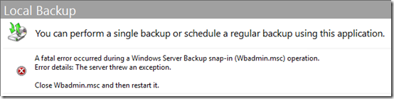 Server 2016 Backup Issue 1