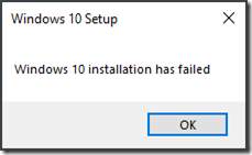 Win10 install failure