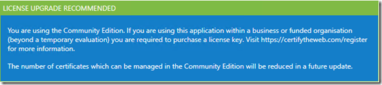 Certify the Web upgrade
