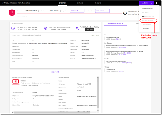 SentinelOne False Positive 2