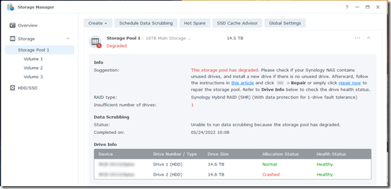 Synology Degraded 04