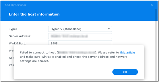 Synology and Hyper-V 1