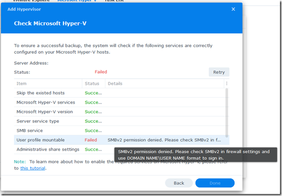 Synology and Hyper-V update 1