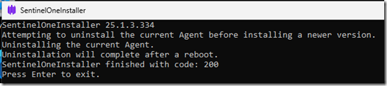 SentinelOne uninstall