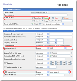 PiaF Firewall PING Rule