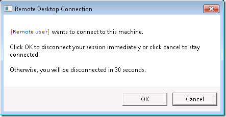 Windows 7 RDP Prompt